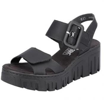 Rieker Hausschuhe Sandalen schwarz
