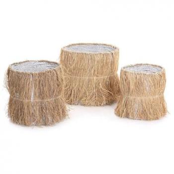 Set 3 cestos rafia 40x40x40/35x35x35/30x30x33 cm