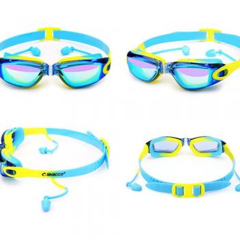Youth Swim Goggles Large Frame Waterproof Anti-Fog for Kids 3-15