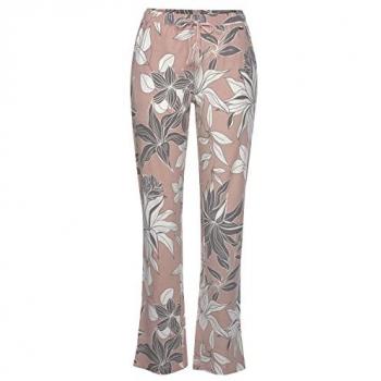 Lascana Damen Nachtwäsche Hose, Geblümt, Altrosa, Gr. 40/42