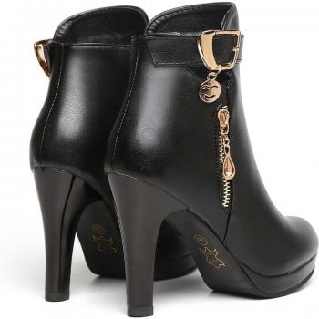 YOUYEDIAN Women's Leather Casual Ankle Boots