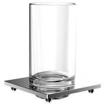 Emco Fixation pour Vitre sur Rail en Verre, Cristal Clair, Chromée 182000102
