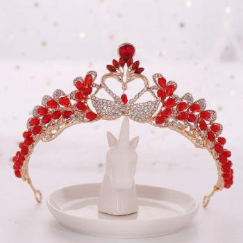 Diadema Roja con Cristales para Niñas SQ452