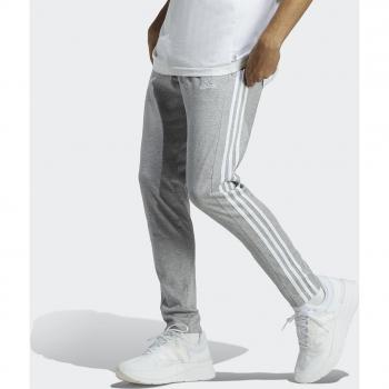Pantalón largo adidas Essentials Single Jersey Tapered Open Hem 3S gris blanco