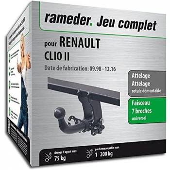 Rameder Pack, Attelage Rotule Démontable + Faisceau 7 Broches Compatible avec Renault Twingo II (130411-03508-1-FR)