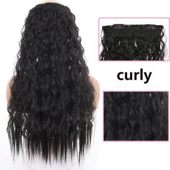Extensiones de cabello sintético para mujer, 16 y 20 pulgadas, ondulado, 4 clips