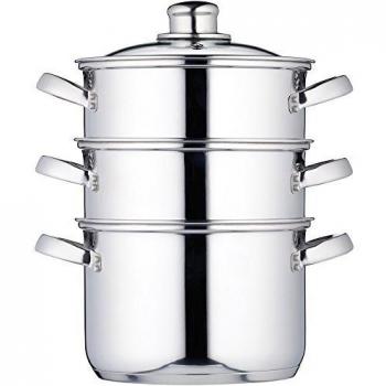 Premium KitchenCraft 18 cm Induction‑Safe 3‑Tier Steamer/Stock Pot