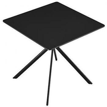 Table de Salle à Manger 2 Personnes MDF Métal Noir 78cm x 78cm x 75cm