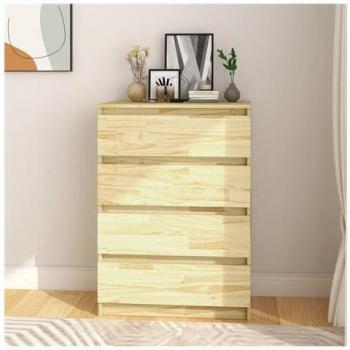 Living Store Beistellsideboard Prolenta Premium 60x36x84 cm Kiefer Massiv – Braun