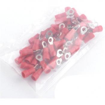 50pcs RV1.25-4 Insulated Wire Crimp Ring Connectors AWG 22-16