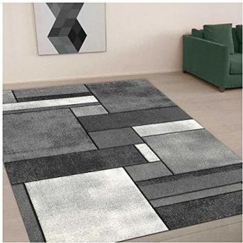 Tapis Salon 240x340 cm Rectangulaire Brillance GEOMETRIQUE Gris