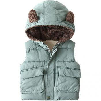 Kids Warm Wool Hooded Coat