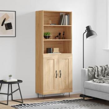 Buffet Sonoma haute finition chêne – 69,5 × 34 × 180 cm, bois d’ingénierie