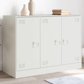 White Sideboard 99x39x73 cm Steel