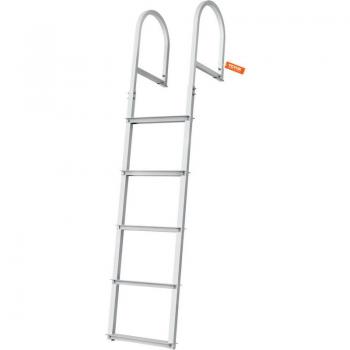 VEVOR Quick‑Install 5‑Step Marine Boarding Ladder – Wide 3.1″ Steps, Non‑Slip Surface,