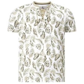 Herren T-Shirt Earl Crispin Weiß mit Schnürung Größe XXXL