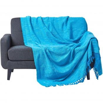 Homescapes Nirvana Slub Cotton Teal Throw