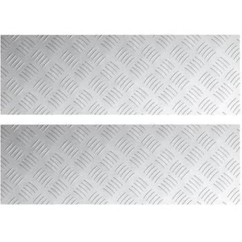 VidaXL Treppe Tritt Matte Silber, rechteckig 75x25 cm, 2 Stück, Anti-Rutsch