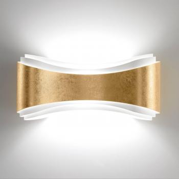 Selène Ionica LED Wall Sconce, Steel, Gold Leaf Decoration