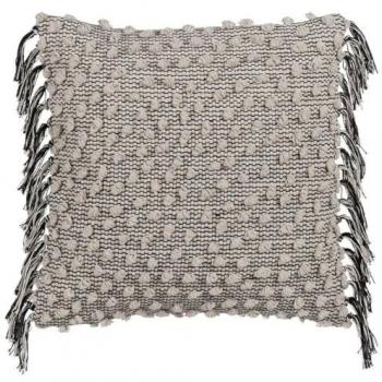 Baumwolldeko-Kissen Natec – Schwarz-Beige, 45 x 45 cm – Wohnkultur