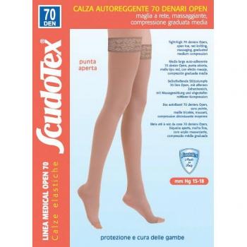 Collant autoreggenti 70 denari con pizzo nero taglia 3