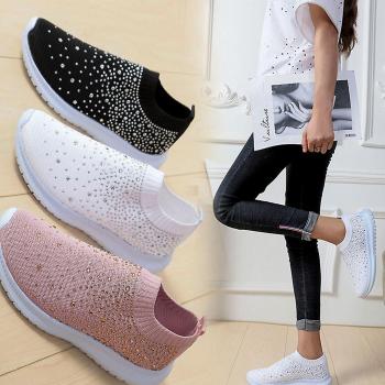 Baskets Casual d'été Crystal Bling Noires 39
