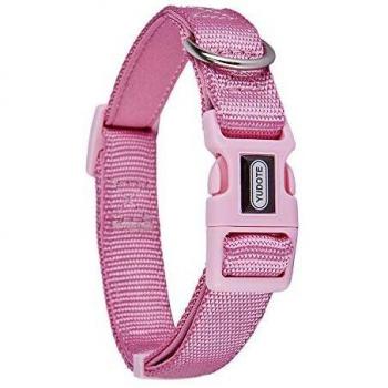 Pink Soft‑Pad Adjustable Collar – Yudote Nylon, 25‑38 cm