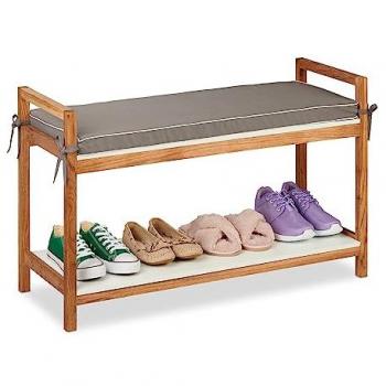 Schuhregal mit gepolsterter Sitzfläche, 55 x 90 x 34 cm