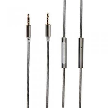 Muvit cable audio con micrófono 3.5mm gris