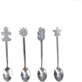 Cuillères à dessert en inox pour les fêtes, 4 unités