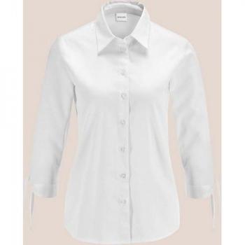 MADELEINE Bluse „Satin‑Ärmelschleifen“ – weiß, Größe 38