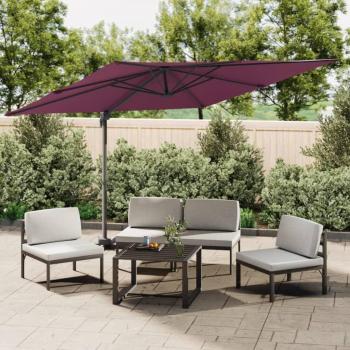 Parasol de jardin Bordeaux avec support métallique déporté – 400 × 300 cm