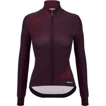 Maglia da Bici Santini con Tecnologia Pure Dye, Lunghezza Manica Completa, Tinta Unita Lilla, Taglia Classica, Donna