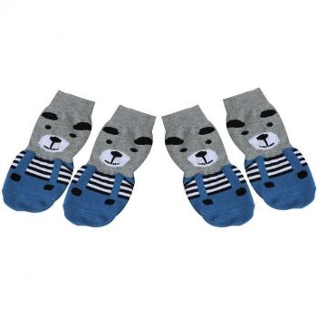 4pcs Breathable Dog Socks Cartoon Non-Slip Socks