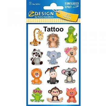 ZDesign KIDS Kinder-Tattoos, Koala, Frosch, Giraffe, bunt