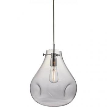 Plafonnier Utopia 1 ampoule Acier, verre transparent