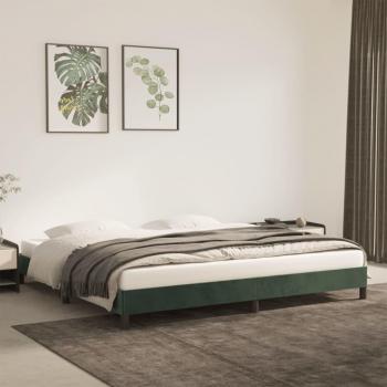 VidaXL Cadre de lit en Velours Vert foncé 200x200 cm