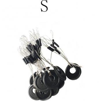 10Pcs 6-in-1 Black Rubber Fishing Bobber Accessories Size XS-L