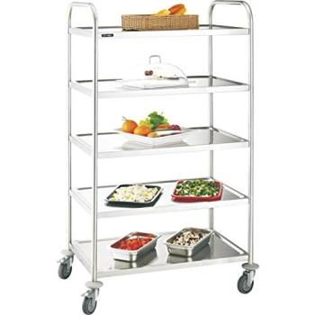 Chariot de transport inox 5 plateaux