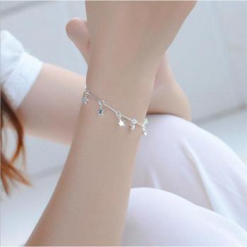 Silver 925 Star Anklet for Women