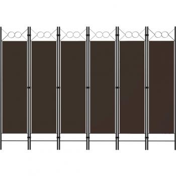 Paravento 6 Pannelli in legno Marrone 240x180 cm