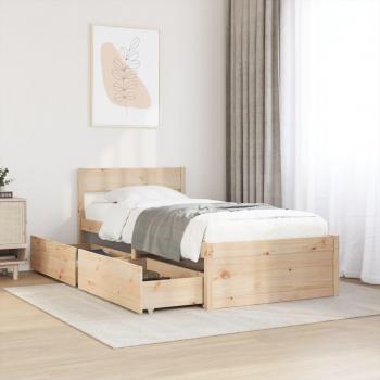 VidaXL 90x190 cm Single Solid Wood Bed Frame