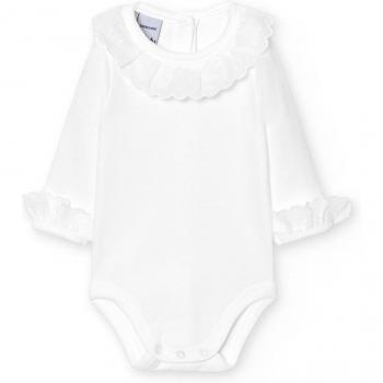 Bebé BABIDÚ: Pack de 2 Body Cuello Puntilla, Manga Larga
