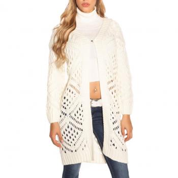 Langes Cardigan „Lochkuss“ – M/L
