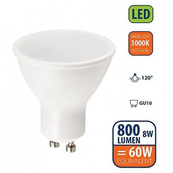 Velamp Lampadina LED Spot GU10 110° 230V 8W Equivalenti 60W 806lm