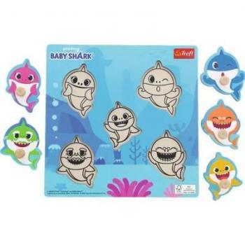 Vkládačka Baby Shark z přírodního dřeva