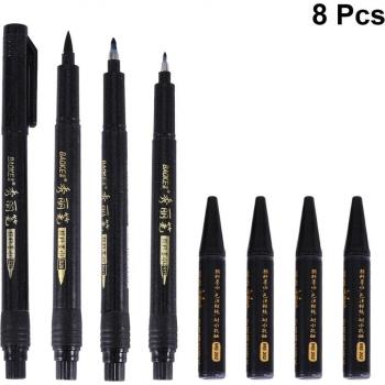 Stylos rechargeables pour calligraphie asiatique, 8 pièces