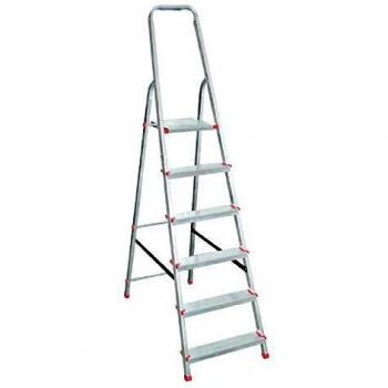 Scala in alluminio leggero per interni con 8 gradini, modello Stella, di Marchetti