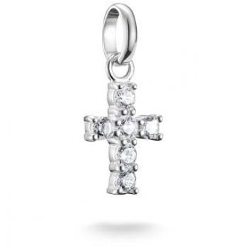 Thomas Sabo Silver Cross Charm with White Stones – CC1206‑051‑14