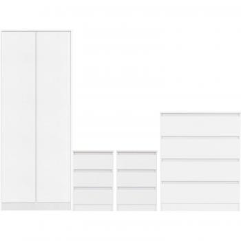 Walker Double Wardrobe Bedroom Furniture Set White